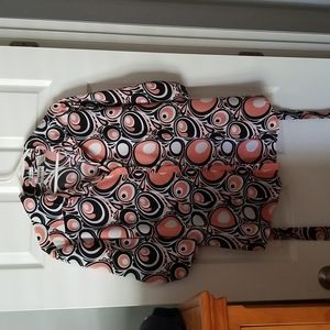 Button Down Blouse Peach & Black